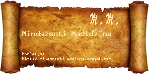Mindszenti Madléna névjegykártya